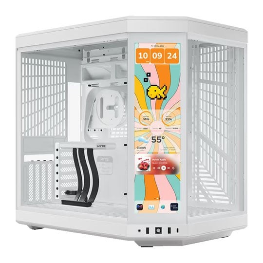 Hyte White Y70 Touch 14.9" Infinite Dual Chamber Mid-Tower Atx Case - Snow - Cs-Y70tti-Ww - Image 4