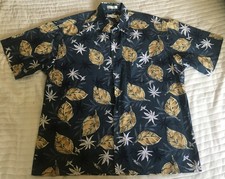   Pierre Cardin Men's Short-Sleeve Tropical Print COTTON Hawaiian Shirt SIZE XL