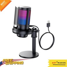 USB Gaming Microphone with RGB Lights Quick Mute for Streamers - Ideal Gift
