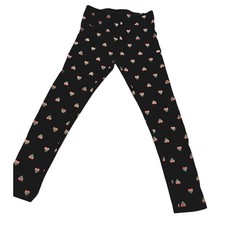 Carter s Girls Black Leggings With Blue And Pink Heart Print Size 7 Soft Stretch