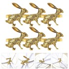 6 Pcs Bunny Napkin Rings Holder Semicircle Metal Buckles Table Decoration