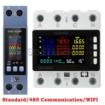 Electricity 2/3-Ph Energy Meter AC Power Wattmeter Voltage Current Consumption