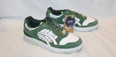 ASICS EX89 Men's Athletic Leather Sneakers White Green Classic Sneakers NEW 8