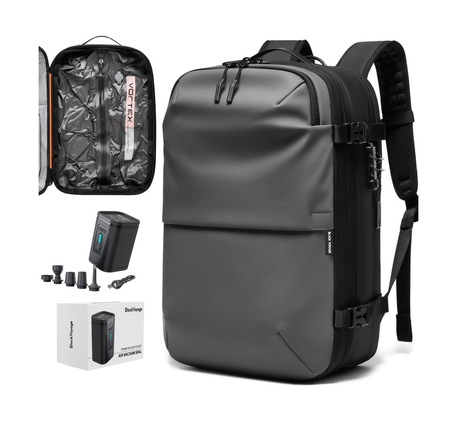Vortex Vacuum Seal Travel Backpack Exapandable Air Compressi