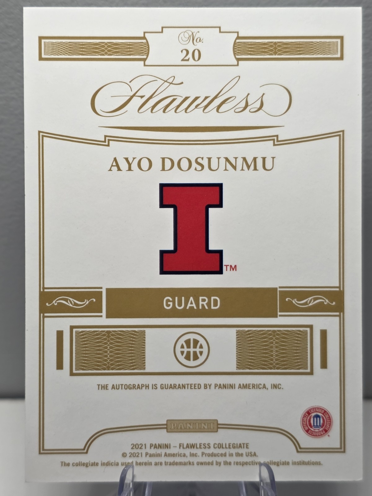 2021 Panini Flawless Collegiate Auto RC /25 - Ayo Dosunmu #20 view 2
