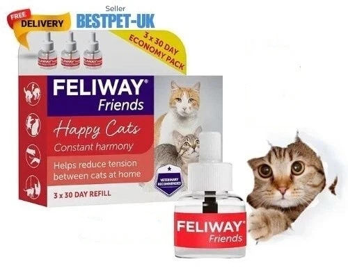 Feliway MultiCat FRIENDS 30 Day REFILL Cat Feline Stress Behavior Relief - 48ml - Image 3 of 4