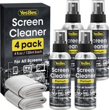 Screen Cleaner Spray 16Oz 4Oz X 4 Pack - TV Computer Screen Cleaner with 2 M