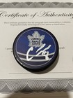 Autographed CHRISTOPHER TANEV signed Toronto Maple Leafs Hockey puck w/ Case COA