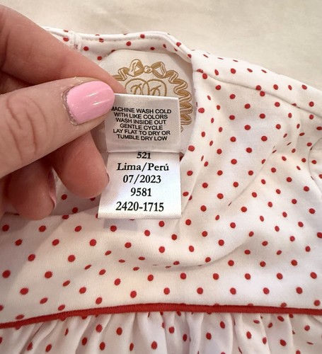 The Beaufort Bonnet Company Girls Long Sleeve Red Polka Dot Shirt Size 6 - Picture 4 of 7