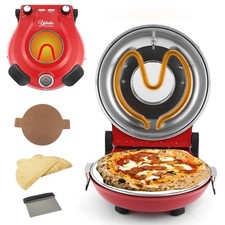 Electric Pizza Oven Portable 12 Inch Indoor Countertop Heats Up 420℃ For Stone