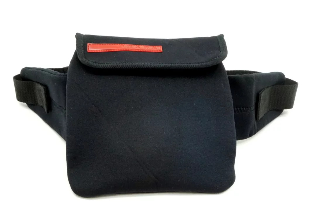Prada Mini Waist Pouch Belt Body Bag Red Line Sports Unisex Nylon Black *Wqo717