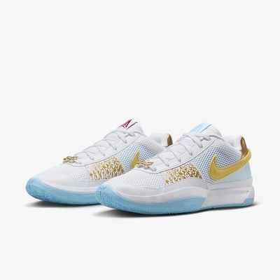 Nike Ja 1 Basketball Shoes Men's Size 13.5 White Gold Blue NEW FV1290-100