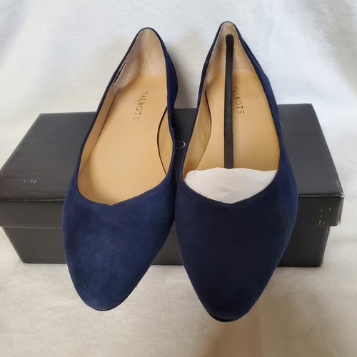Talbots scamosciato indaco Edison tacco basso ritaglio nuovo con scatola taglia 9,5 M punta mandorla comfort - Foto 3 di 8