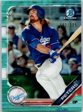 2019 Bowman Chrome Aqua Refractor #BCP-124 DJ Peters #/125 Dodgers