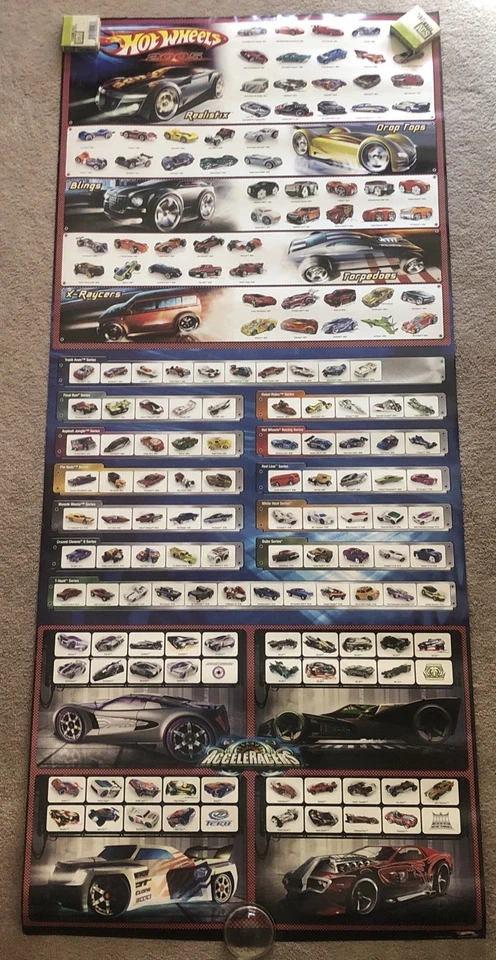 Hot Wheels Collectors 16 poster Lot New Models Poster Ford Maserati BMW Vintage - Image 2 of 4