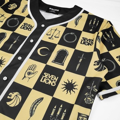 SEVEN LIONS - CHECKERED EDM Rave Baseball Jersey size L Large | eBay