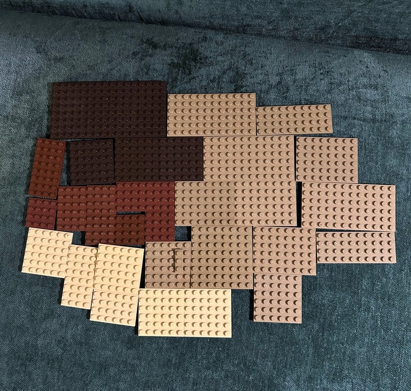 LEGO BASE PLATES BROWN TAN DARK BROWN LOT OF 30
