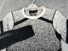 Smartwool Intraknit 200 Shirt Womens Medium Black Gray Base Layer Wool Blend