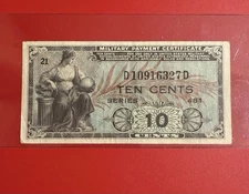 US MPC Military Payment Certificate 10 Cents / Ten Cents Note series 481