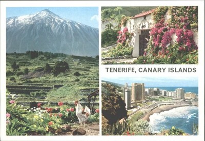 Teneriffa Kanarische Inseln Mehransicht Postkarte John Hinde Original Teide