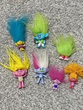 Lot of 7 Trolls Figures and Plush Dreamworks Movie Hasbro Fuzzbert Smidge Viva +