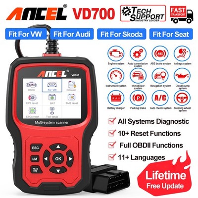 2024 Ancel VD700 Pro Profi KFZ Diagnosegerät Auto OBD2 Scanner ABS SRS Für VAG