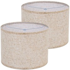 Beige Linen Lamp Shades Set of 2,Drum lamp shades for table lamps 13" Top x 1...