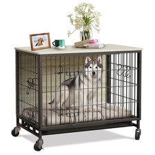 2025 New Dog Crate Furniture, 32.5 in Medium-Sized Dog Crate with Dual Access...