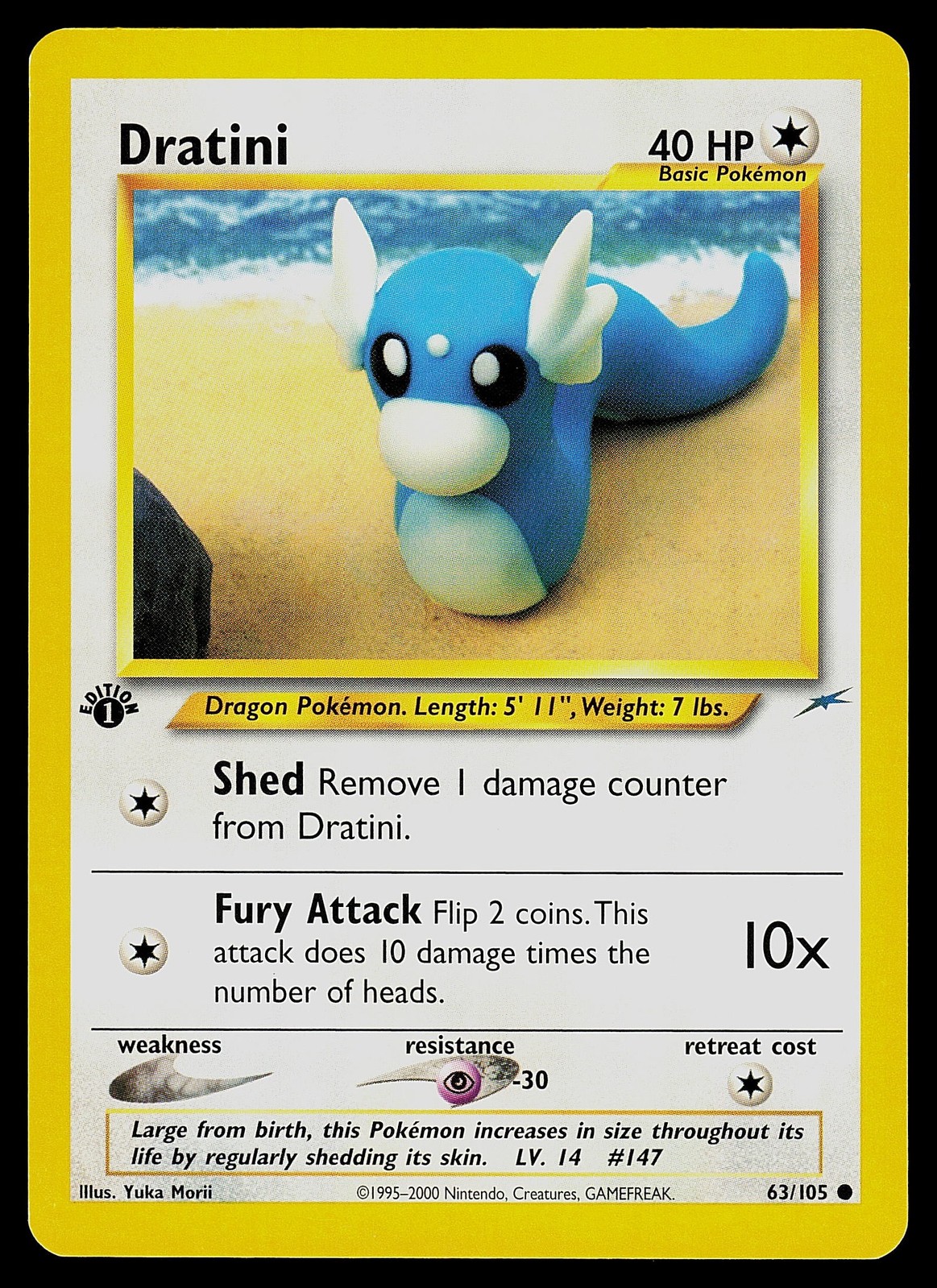 Pokemon Card - Dratini Neo Destiny 1st Edition 63/105
