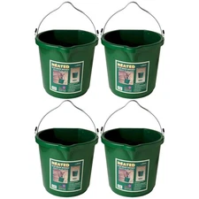 Farm Innovators Oversized 5 Gallon Plastic Flat Heated Bucket, 120 Watt (4 Pack)