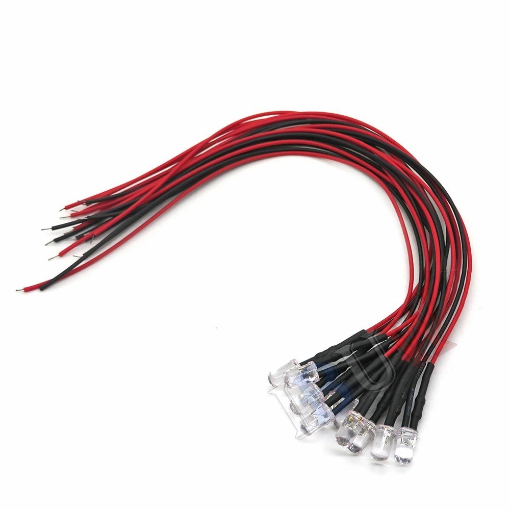 10x Pre Wired LED Lights 3mm 5mm DC 9V-12V Emitting Diodes Bulb Cable ...