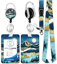 Plifal ID Badge Holder with Lanyard and Retractable Badge Reel Belt Clip,Moun...
