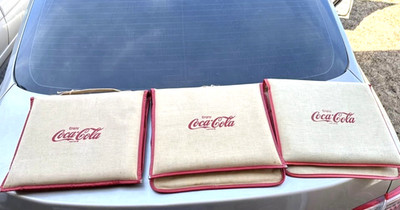 3 Rare Original  1950's  Coca Cola Seat Cushions !   Nice  