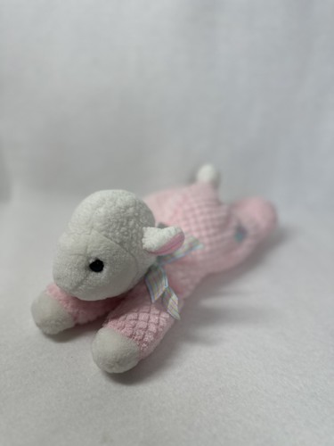 Vintage Eden Pink Terry Waffle Weave Thermal Plush Floppy Lamb Sheep 11" Lovey