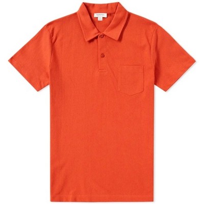 Sunspel Polo Riviera Kurzarm Baumwolle Orange 2XL NEUF V2