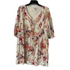 Andree By Unit Women's Plus Size Multicolor Floral Babydoll Ruffle Dress Sz 3X