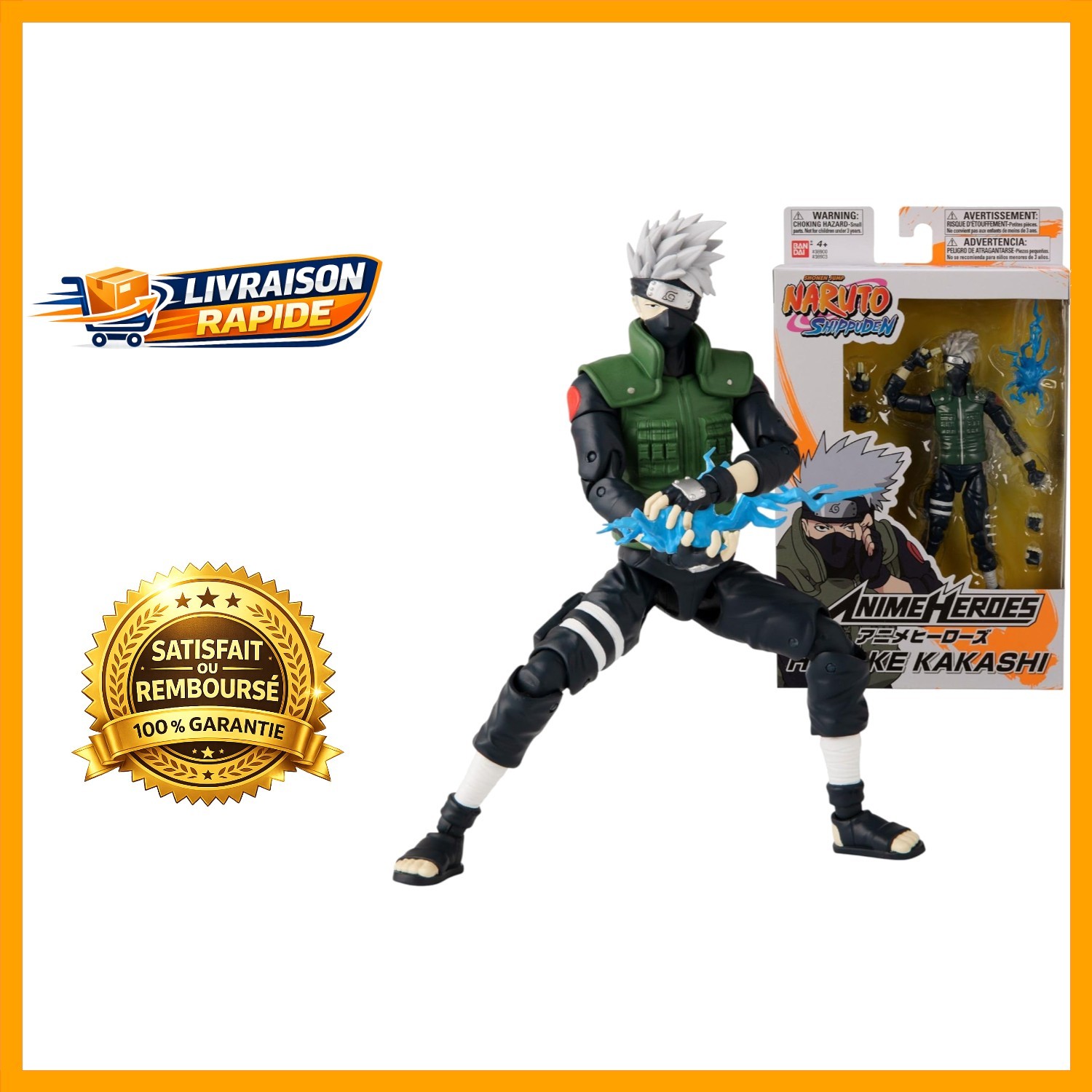 Figurine Naruto Anime Heroes de Kakashi Hatake, le cadeau idéal de 17 cm pour ado