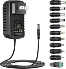 Universal DC15V 3A Power Supply with 11 DC Plug Tips AC120V to Dc15Volt 3000Ma 2