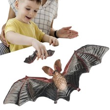 Simulate Bat Figurine Toy Solid Rubber Bat For Halloween Wildlife Animal Model