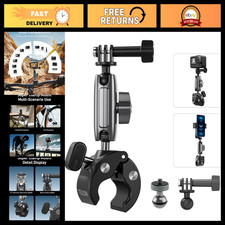 360 Dual Ball Head Super Clamp Mount for GoPro, DJI, Insta360 - Bike/Motorcycle