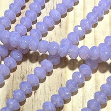 Czech Glass Rondelle Spacer Beads 6x9mm Violet Light Purple Opal donut 28pc J856