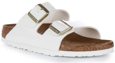 Sandale Femme Birkenstock Arizona En Cuir Eva Patent Blanc UK 2 - 8 - Photo 1/4
