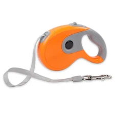 Retractable Dog Leash Heavy Duty 16ft Reflective Nylon Tape Orange 88lbs