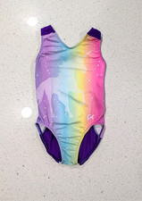 UNICORN GK ELITE Gymnastics Dance Leotard CS Child Small ULTRA SOFT Rainbow Star