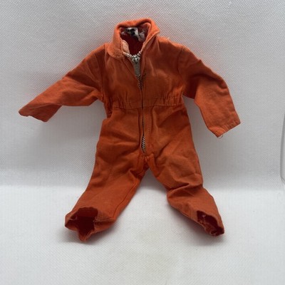 1960s GI Joe Air Adventure Team Orange Pilot Jumpsuit Doll Outfit VTG Hong Kong