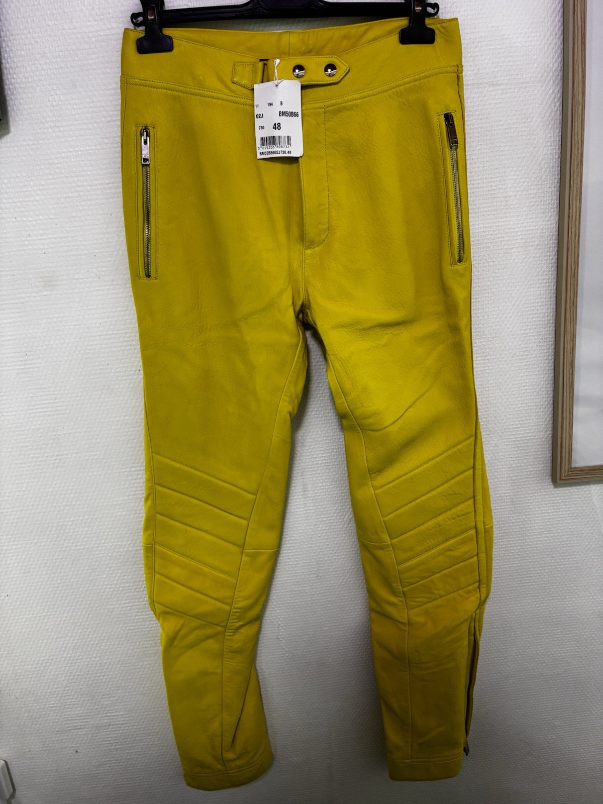 Givenchy Prototype Leather Biker Style Pants Yell… - image 2