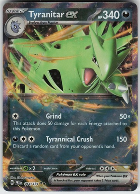 #ad PO 04 Reverse Holo Tyranitar ex 064 131 Double Rare SV: Prismatic Evolutions $4.00