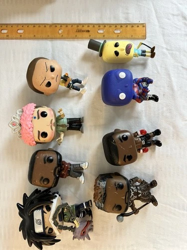Funko Pop Lot of 9 Figures Loose Rick & Morty Naruto Marvel Mixed READ