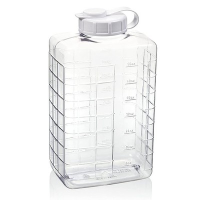 Arrow 2 Qt Bottle with Cap for Cold Drinks - Clear View Plastic Refrigerator Bot
