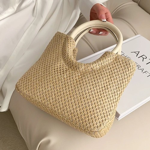 Straw Top Beach Totes Handbags Straw Plaited Article Shoulder Bags eBay